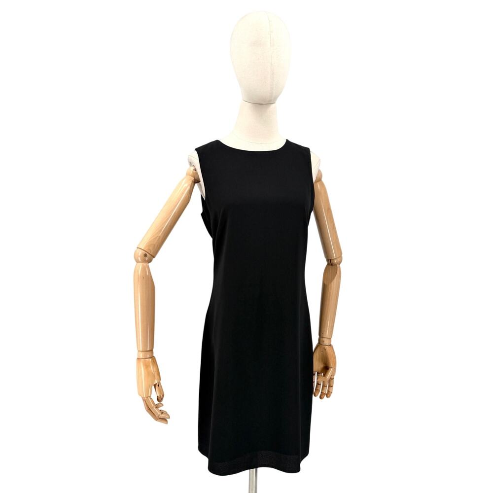 Vintage 90s Esprit Black Sleeveless Keyhole Back Shift Mini Dress